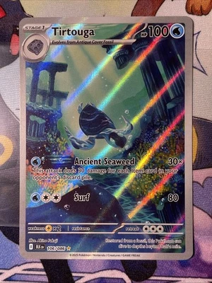 Tirtouga 106/086 Pokémon TCG SV Black Bolt Illustration Rare Holo Card NM - Image 1 of 2
