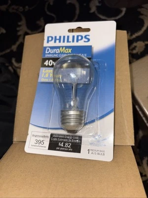 Philips 40W Appliance Bulb, A15 Clear Medium Base NEW Box Of 6 - Image 1 of 2