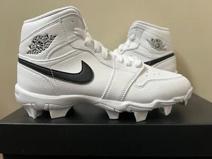 Jordan 1 Mid Youth Multisport Cleat White 12C-6Y HF6883-100 Football Baseball - Picture 1 of 6