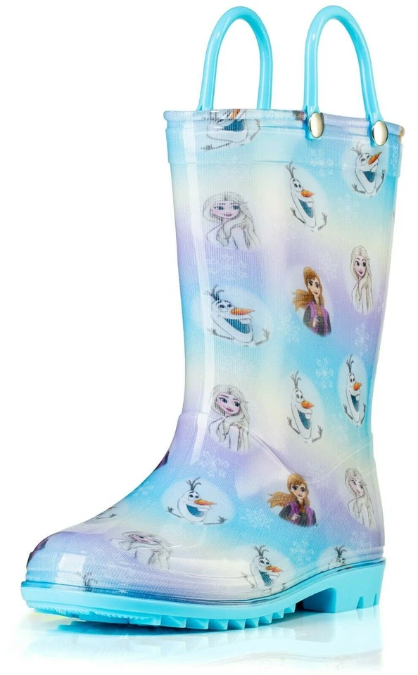 Disney Frozen 2 Meninas Anna, Elsa e Olaf PVC Impermeável Licenciado Botas de Chuva Fácil - Imagem 1 de 1