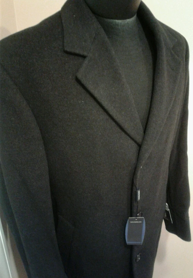 Nautica Charcoal Grey Topcoat 40S cashmere blend