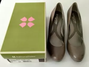 New Womens Naturalizer Leather Pumps Lennox Size 9M Malt Taupe Shoes 9 M NIB - Picture 1 of 6