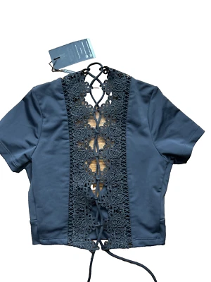 Myswaggs женщин укороченный верхний маленький Babydoll шнурует вверх кружевной корсет назад черный новый - Изображение 1 из 4