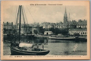 Postcard Saint-Malo Côte d'Émeraude France Outer Port and Grande Porte - Picture 1 of 1