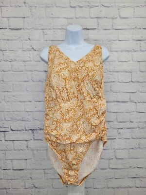 Sobrepelliz de playa 14R DESERT PAISLEY A392810 Denim & Co. una pieza con fruncido Foto 1 de 3