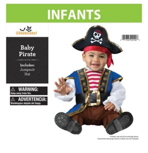 Baby Piraten Kostüm Overall & Mütze Neu mit Etikett Kleinkind Größe 6-12 Monate - Bild 1 von 6