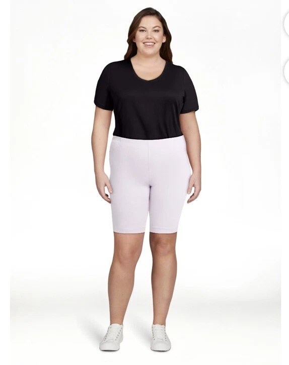 Bermudas de mezclilla lavanda Just My Size para mujer talla grande 4 bolsillos talla 2X Foto 1 de 4