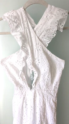 Alice McCALL Broderie Английский Хлопковый Комбинезон Белый s10 RRP$580. ПОТРЯСАЮЩИЙ  - Изображение 1 из 4