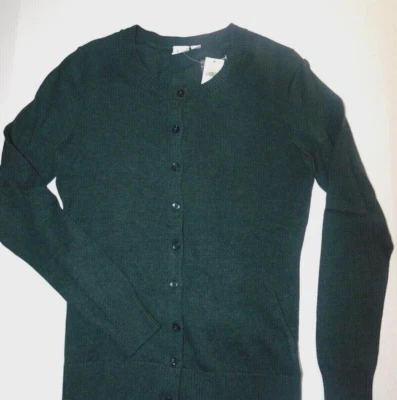 Gap Women Cardigan Sweater Olive Green SIZE X-Small Crew Neck Button NEW - Image 1 of 3