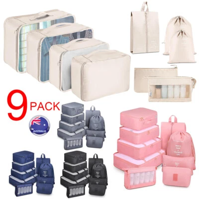 9x/Set Travel Storage Suitcases Compression Bags Luggage Organiser Packing Cubes - image 1 of 4