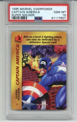 1995 MARVEL OVERPOWER CAPTAIN AMERICA SUPER SOLDIER PSA 10 LOW POP VERY RARE - Image 1 of 2