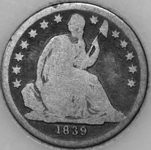 1839-O Seated Liberty Dime 90% Silver, 100+ years Old As Shown [SN01] Cover