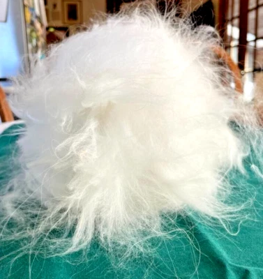 English Angora Rabbit Wool, Light Cream, Super Soft Raw Wool Fiber, 1 oz - Image 1 of 3