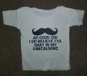 Handmade Unisex Custom Graphic Baby White Short Sleeve Top 6 Months 12-18 lb. - Bild 1 von 8