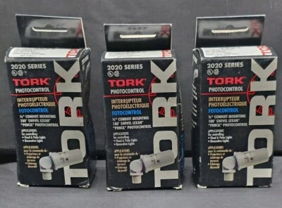 TORK Photocontrol #2020 208-277 VAC 1/2" Conduit Mounting 180 Degree Swivel X 3 - Image 1 of 4