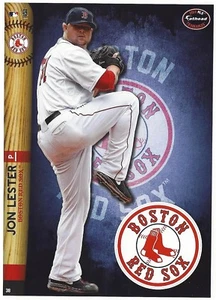 JON LESTER FATHEAD TRADEABLES BOSTON RED SOX LOGO REMOVABLE STICKER 2014 #38 - Picture 1 of 6