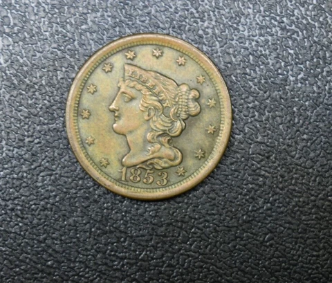 1853 Braided Hair Half Cent US Cover