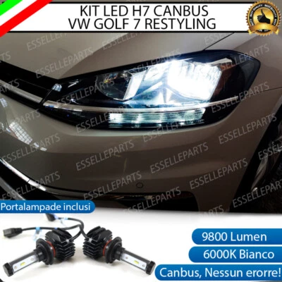 ELM KIT LED H7 6000K CANBUS XENON 9800 LM LUMEN VOLKSWAGEN GOLF 7 VII RESTYLING