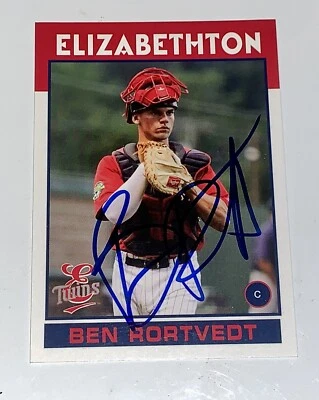 Ben Rortvedt SIGNED 2016 Elizabethton Twins Card RC Auto Los Angeles Dodgers - Image 1 of 2