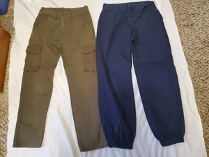 Quad Seven Boys Pants 2 Pair Zip Up Pockets Flat Everyday Jogger Pants Size 12 - Picture 1 of 8