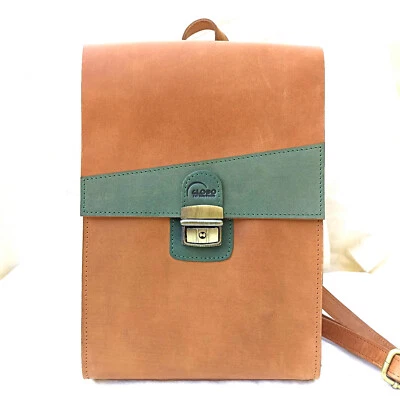 GLOBO FAIR TRADE kleiner Lederrucksack braun Cityrucksack echtes Leder Rucksack Ökoleder