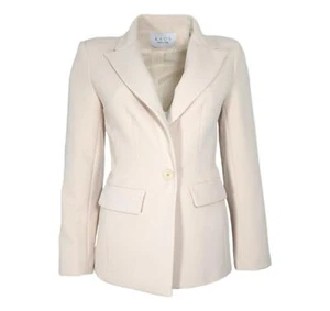 KAOS Women's Stretch Crepe Jacket QI1CO032 Ivory Color - Picture 1 of 4
