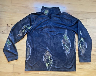 Men's Mossy Oak Camo Size Large Long Sleeve 1/4 Zip Pullover Shirt Hunting - Image 1 of 4