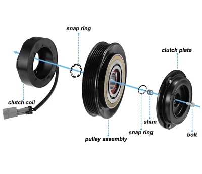 KIT EMBRAGUE COMPRESOR AC COMPATIBLE CON ISUZU i-280 i-290 i-350 i-370 2006 2007 2008 Foto 1 de 4