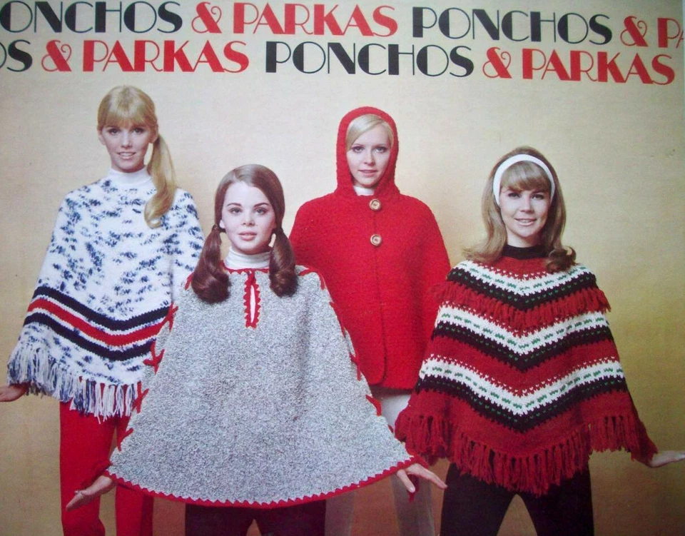 70's Ponchos & Parkas knit knitting pattern  - Image 1 of 3