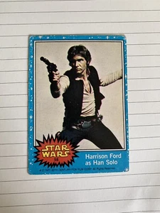Star Wars Series 1 (Blue) Topps 1977 Trading Card #58 Harrison Ford as Han Solo - Picture 1 of 2