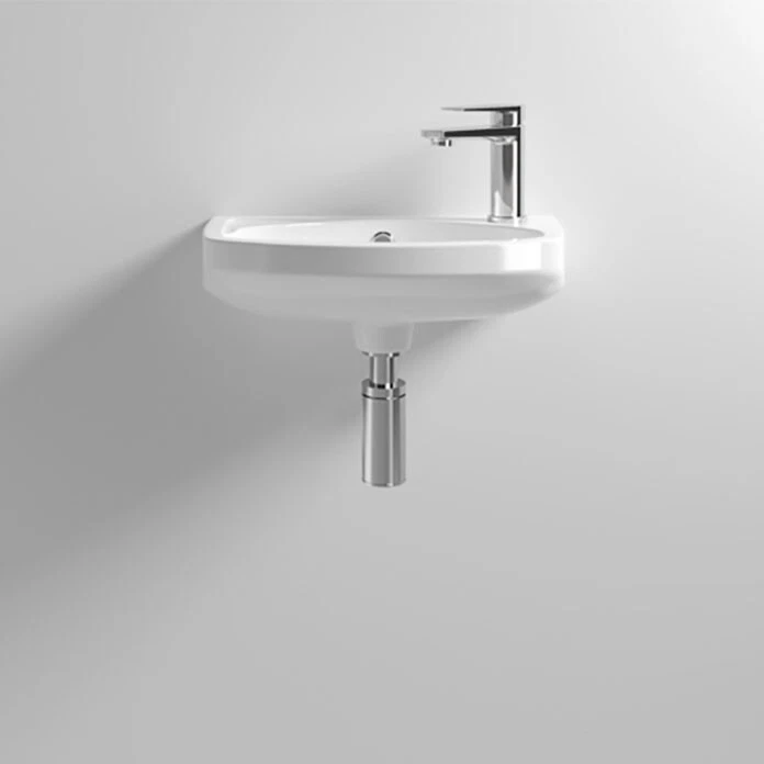 Nuie Melbourne 450mm Wall Hung Cloakroom Basin 1 Tap Hole Modern Bathroom Sink