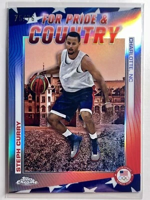 STEPHEN CURRY 2024 Topps Chrome US Olympics For Pride & Country US Flag #(75/76) - Image 1 of 2
