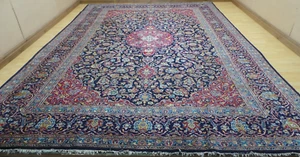 Large Persain Carpet Rug Hand Made Wool Vintage Living Room 13ft 8" x 9ft 6" - Picture 1 of 17