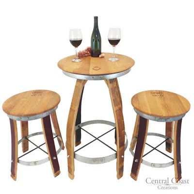 JUEGO DE PUB BARRIL DE VINO TABURETES GIRATORIOS RÚSTICOS Muebles Bar Bistro ¡ENVÍO GRATUITO! Foto 1 de 4