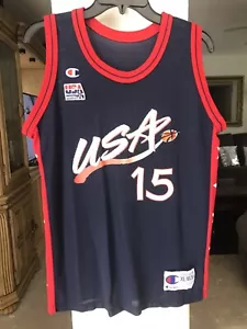 Maglia Champion USA Basketball Hakeem Olajuwon #15 Taglia: Adulto XL (18-20) - Foto 1 di 8