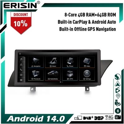 10.25" Android 14 Car Stereo DAB+ Sat Nav CarPlay Radio For Audi A4 A5 B8 S4 S5 - Image 1 of 4