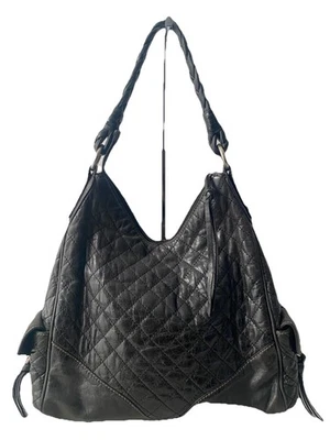 复古 Francesco Biasia 意大利皮革流浪汉单肩包 绗缝 老黑色 阅读 — 第 1/4 张图片