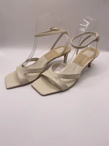 Dolce Vita Women Becki Bone Crinkle Patent Ankle Strap Sandal Sz 8.5 - Picture 1 of 8