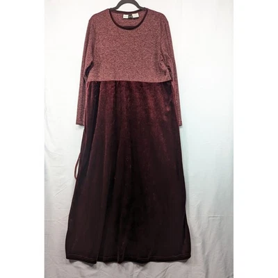 Maxi Vestido Dress.com Terciopelo Borgoña Para Mujer Talla 18 Manga Larga Cottagecore Foto 1 de 4