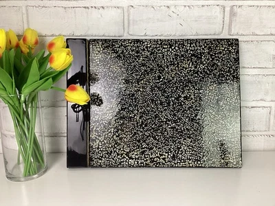 Álbum de fotos vintage MCM negro blanco moteado baquelita cubierta dura 15,75" x 11,75" Foto 1 de 4