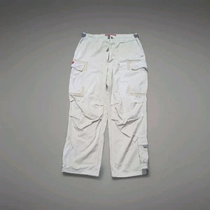 Vintage Abercrombie Fitch Cargo Pants Size Large Beige Baggy Paratrooper Y2K - Picture 1 of 10
