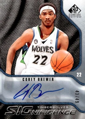 2009-10 Upper Deck SP Signature Edition Corey Brewer #S-CO Autograph - Image 1 of 2