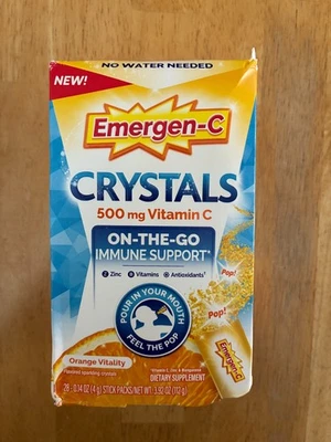 CRISTALES Emergen-C Apoyo Inmunológico 500mg Vitamina C 28 VITALIDAD NARANJA Foto 1 de 3