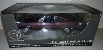 Ertl 1:18 1967 Chevy Impala SS 427 "Madeira Maroon" American Muscle "Authentics" - Image 1 of 4
