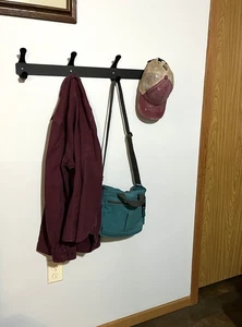 Metal Coat and Hat Rack One Piece Hooks 26 Inches Wide - Picture 1 of 20