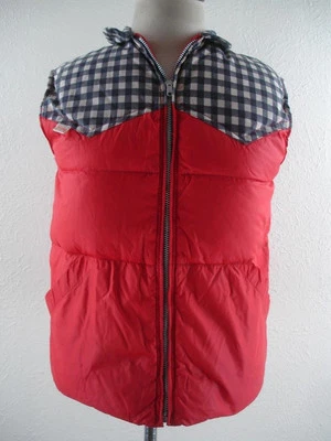 Mujer S Hot Gear De Colección Años 70 Abajo Western Puffer Chaleco Chaqueta Western Rojo Cuadros Foto 1 de 4