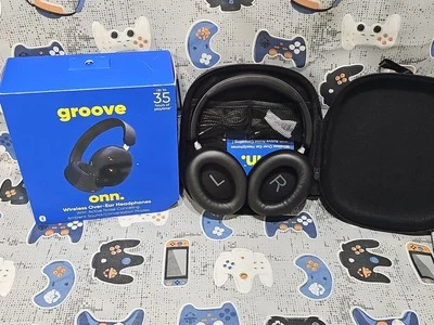 Groove Onn. Wireless Over-Ear Headphones w/Active Noise Canceling, Blk OPEN NEW - Image 1 of 4