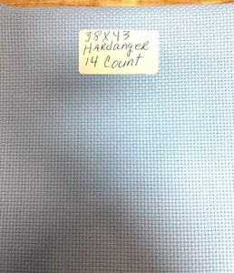 Hardanger 14 Count 38x43 Embroidery Fabric Light Blue - Picture 1 of 2