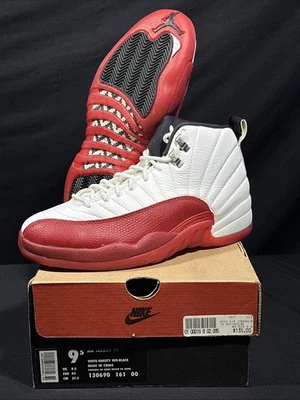 Air Jordan 12 Blanco Varsity Rojo Negro 130690-161-00 Talla 9.5 1996 Foto 1 de 4