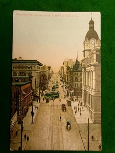 Granville Street looking south postcard 1900's horse & carriage street car #3011 - Picture 1 of 2